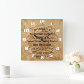 ヴィンテージ·コーヒー·スパイ素朴ス·キッユニークチン スクエア壁時計 (ホーム)