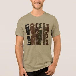 ヴィンテージ コーヒー タイポグラフィー イラスト ハンドドローンデザイン トライブレンドＴシャツ