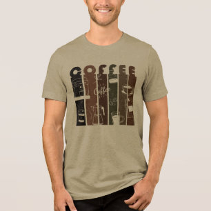 ヴィンテージ コーヒー タイポグラフィー イラスト ハンドドローンデザイン トライブレンドTシャツ