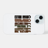 ヴィンテージ コーヒー タイポグラフィー イラスト ハンドドローンデザイン iPhone 15ケース (裏面横)