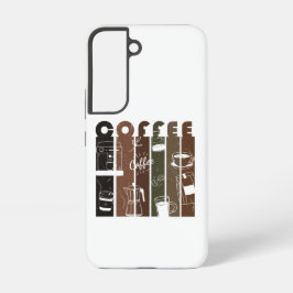 ヴィンテージ コーヒー タイポグラフィー イラスト ハンドドローンデザイン SAMSUNG GALAXY S22ケース
