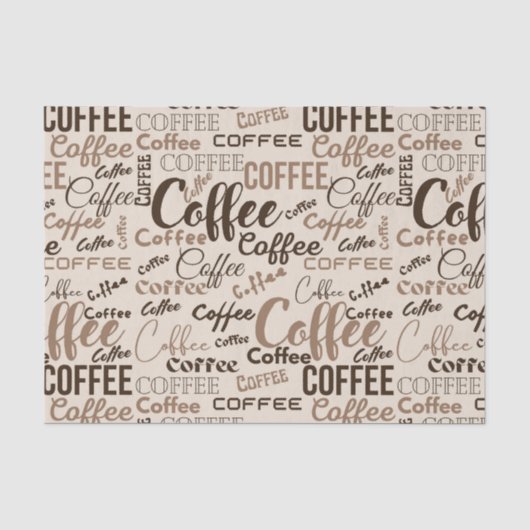 ヴィンテージ コーヒー タイポグラフィー パターン (4) 薄葉紙 (正面)