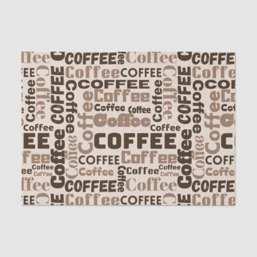 ヴィンテージ コーヒー タイポグラフィ パターン (2) 薄葉紙 (正面)