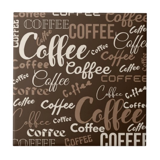 ヴィンテージ コーヒー タイポグラフィ パターン (3) タイル (正面)
