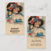 ヴィンテージ・コーヒー・ドリンク・アート 名刺 (正面/裏面)