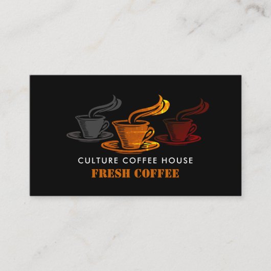 ヴィンテージ コーヒー マグ, バリスタ, カフェ, コーヒー ハウス 名刺 (正面)