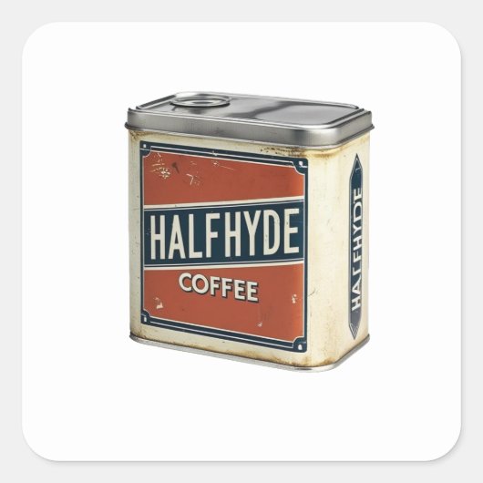 ヴィンテージ コーヒー 缶 ハーフハイドコーヒーカンパニー スクエアシール (正面)