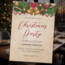 ヴィンテージ コーポレートクリスマスパーティーの招待状