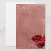 ヴィンテージ コーラル ローズ ウェディング 便箋 (正面/裏面)