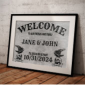 ヴィンテージ、ゴシックまたはハロウィン結婚の歓迎 ポスター