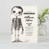 ヴィンテージ ゴシック スケルトン パーティー 招待状 (スタンド正面)
