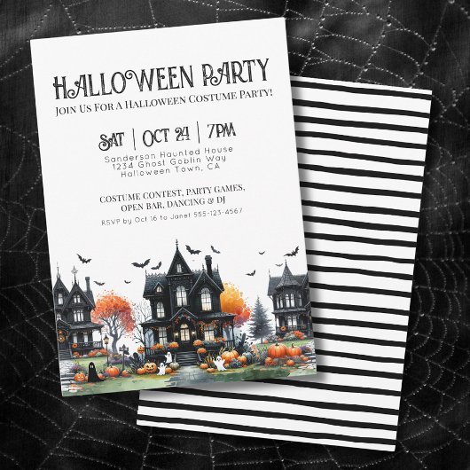 ヴィンテージ ゴシック ハロウィンパーティー 招待状