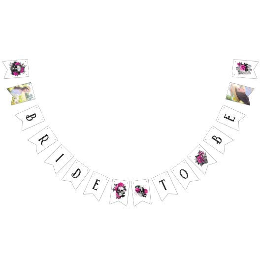 ヴィンテージ ゴシック ピンク ローズ スケルトン ブライズ シャワー バンティングフラッグ (全)