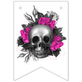 ヴィンテージ ゴシック ピンク ローズ スケルトン ブライズ シャワー バンティングフラッグ (第1の旗)