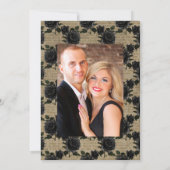 ヴィンテージ ゴシック フラワー ウェディング フォト セーブザデート (裏面)