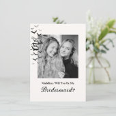 ヴィンテージ ゴシック ブラック バット ブライズメイド フォト カード (スタンド正面)