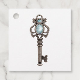 ヴィンテージ ゴシック ブルー 宝石 キー フェイバータグ