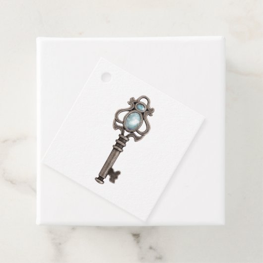 ヴィンテージ ゴシック ブルー 宝石 キー フェイバータグ (インサイチュ)