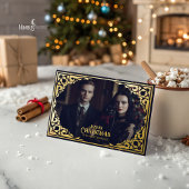 ヴィンテージ ゴシック ホイル フォト ホリデー カード