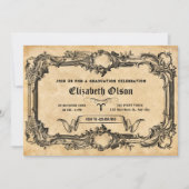 ヴィンテージ ゴシック 卒業 招待状 (正面)