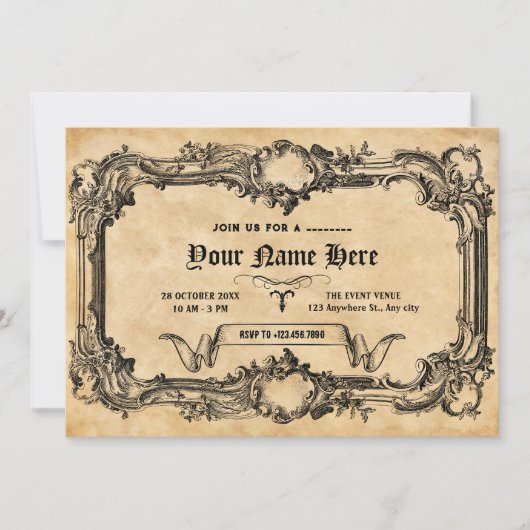 ヴィンテージ ゴシック 招待状 (正面)