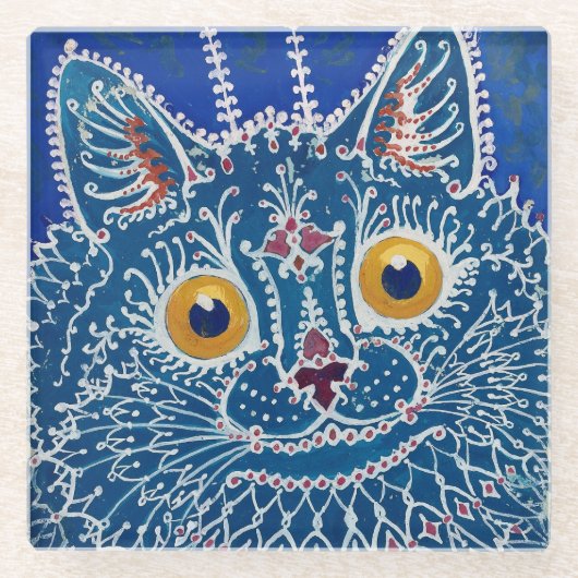 ヴィンテージ ゴシック 猫 (1925/1939) ガラスコースター (正面)