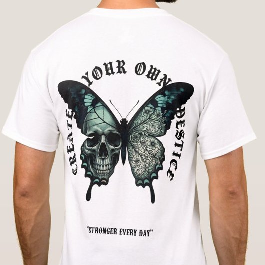 ヴィンテージ ゴシック 蝶 スカル ストリートウェア Tシャツ