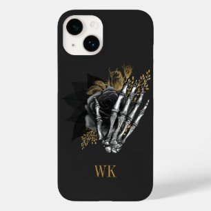 ヴィンテージ ゴシック 黒と金の花のスケルトン Case-Mate iPhone 14ケース