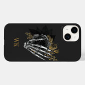 ヴィンテージ ゴシック 黒と金の花のスケルトン Case-Mate iPhoneケース (裏面 (横))