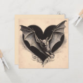 ヴィンテージ ゴス バット バレンタイン ゴシック レトロ カード (正面/裏面インサイチュ)