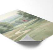 ヴィンテージ ゴルフグリーン フラグウォールアート ポスター (角)