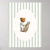 ヴィンテージ ゴルフ カディ テディベア 壁画 ポスター (正面)