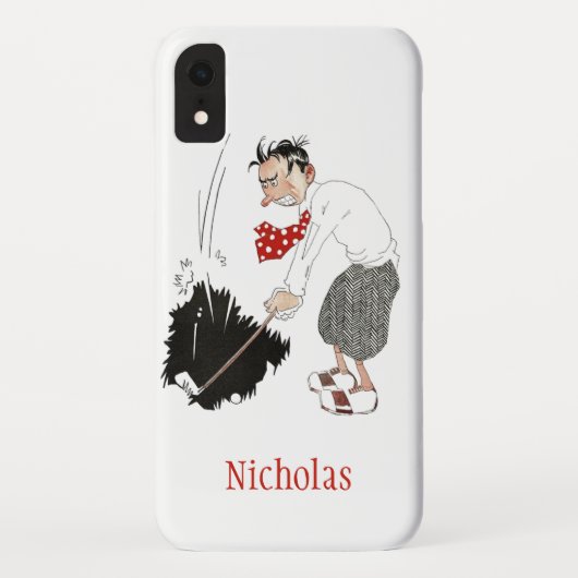 ヴィンテージ ゴルフ スポーツ ジョーク, おもしろ 可笑しい ゴルファー Case-Mate iPhoneケース (裏面)