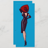 ヴィンテージ ゴージャス グラマー ガール レトロ ピンナップ 招待状 (正面/裏面)