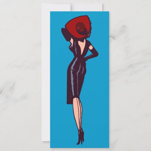 ヴィンテージ ゴージャス グラマー ガール レトロ ピンナップ 招待状 (正面)