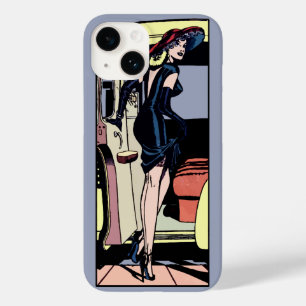 ヴィンテージ ゴージャス タクシー キャブ グラマー ガール レトロ ピンアップ Case-Mate iPhone 14ケース