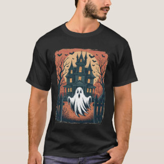ヴィンテージ ゴースト お化け屋敷 スプーキー コウモリ ゴシック ホール Tシャツ