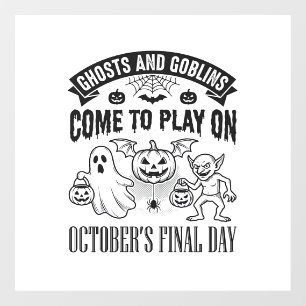 ヴィンテージ ゴースト アンド ゴブリン ハロウィン Tシャツ デザイン_ ウィンドウサイン