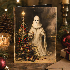 ヴィンテージ ゴースト メリークリープマス ゴシック クリスマスカード カード