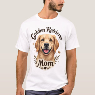 ヴィンテージ ゴールデンレトリバー ママ 犬好き タイポグラフィー Tシャツ