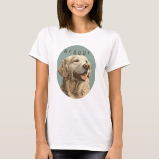 ヴィンテージ ゴールデンレトリバー 保護犬 ポートレート Tシャツ