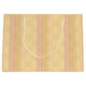 ヴィンテージ ゴールデン イエロー ダマスク ストライプ ラージペーパーバッグ (正面)