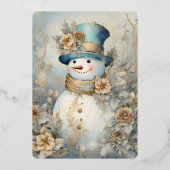 ヴィンテージ ゴールデン スノーマン 箔シーズンカード (正面)