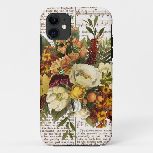ヴィンテージ ゴールデン ブーケ Case-Mate iPhoneケース (裏面)