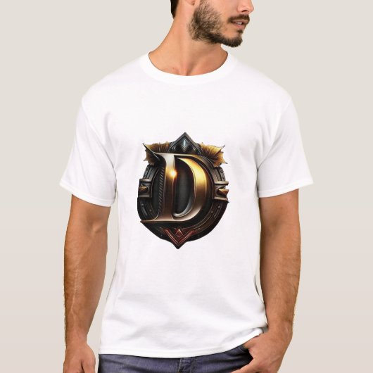 ヴィンテージ ゴールドレター "D" Tシャツ (正面)