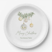 ヴィンテージ ゴールド オーナメント クリスマス ペーパープレート (正面)