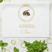 ヴィンテージ ゴールド クイーンビー リース キッチンタオル (折り畳み)