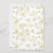 ヴィンテージ ゴールド クレスト モノグラム ウェディング 招待状 (裏面)