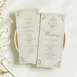 ヴィンテージ ゴールド バロック 結婚式プログラム カード