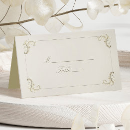 ヴィンテージ ゴールド バロック 結婚式 プレイスカード
